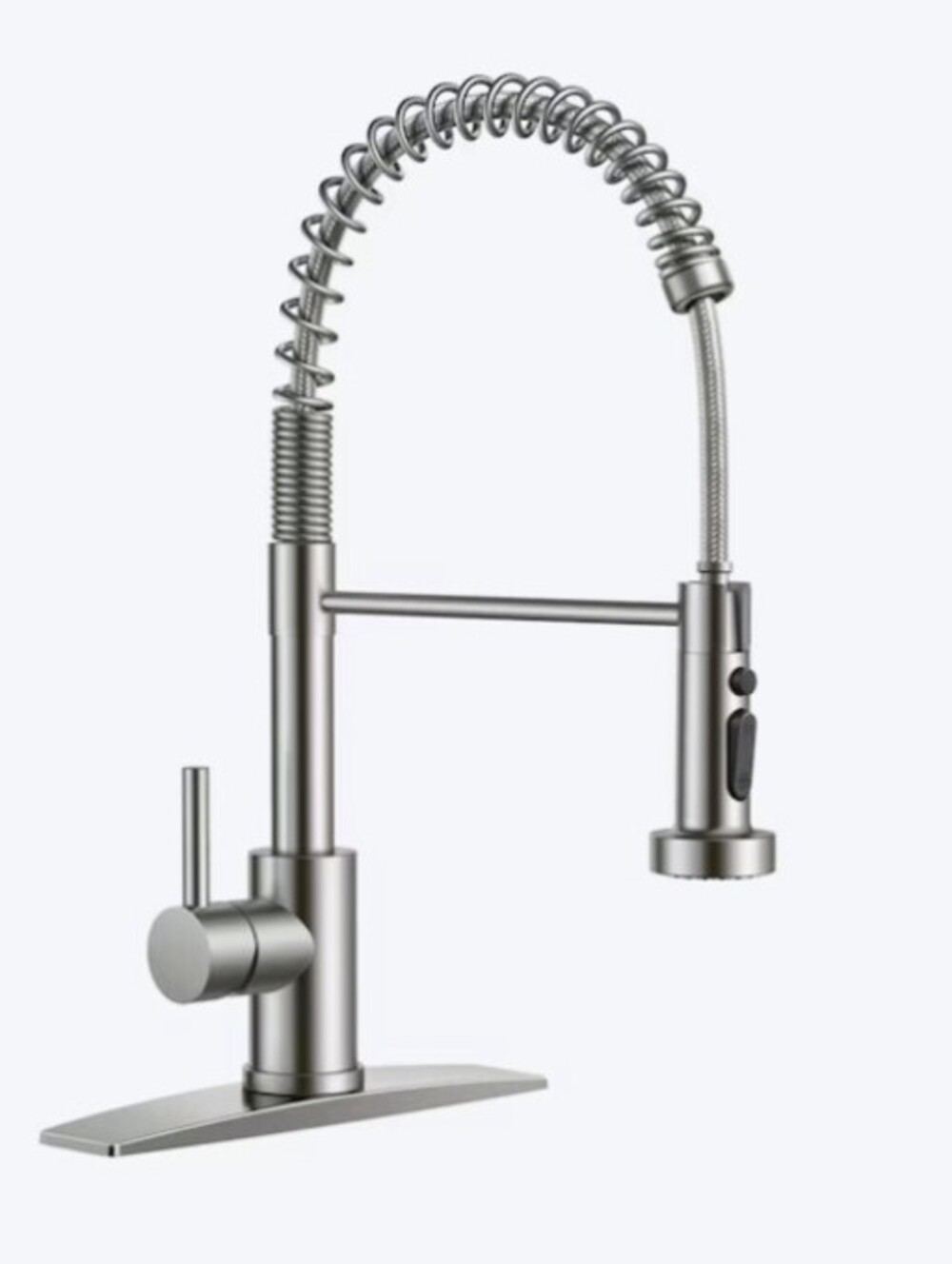 Brushed Nickel Single Handle Deck-mount Pull-out Kitchen Faucet with Sprayer